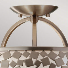 Zara 3 Light Semi-Flush - Brushed Steel E27