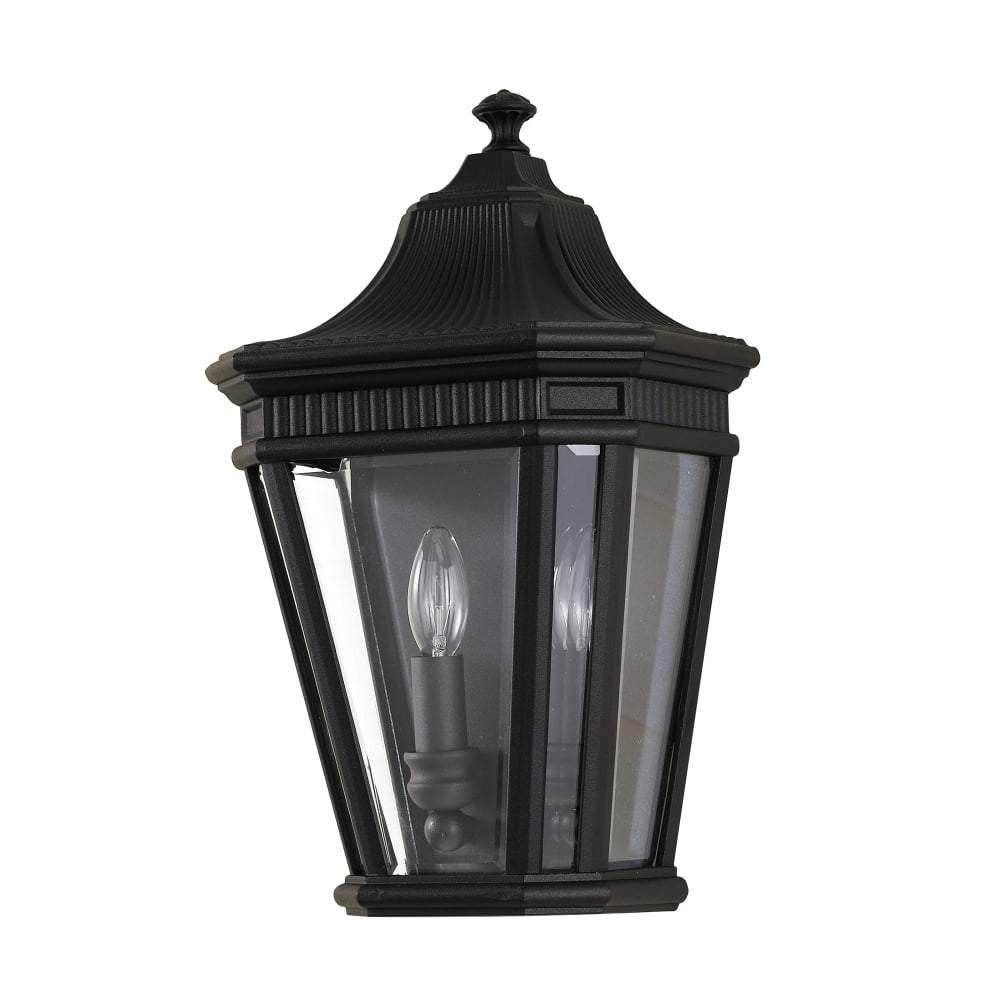 Feiss Grecian Half Wall Lantern Finished in Matt Black - Cusack Lighting