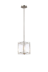 Faringdon Multi Height Pendant Semi Flush 1 Light- Matt Black & Satin Nickel