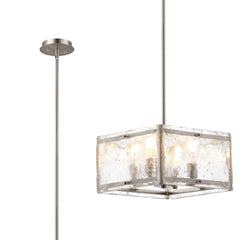 Faringdon Multi Height Pendant/Semi Flush 4 Light- Matt Black & Satin Nickel