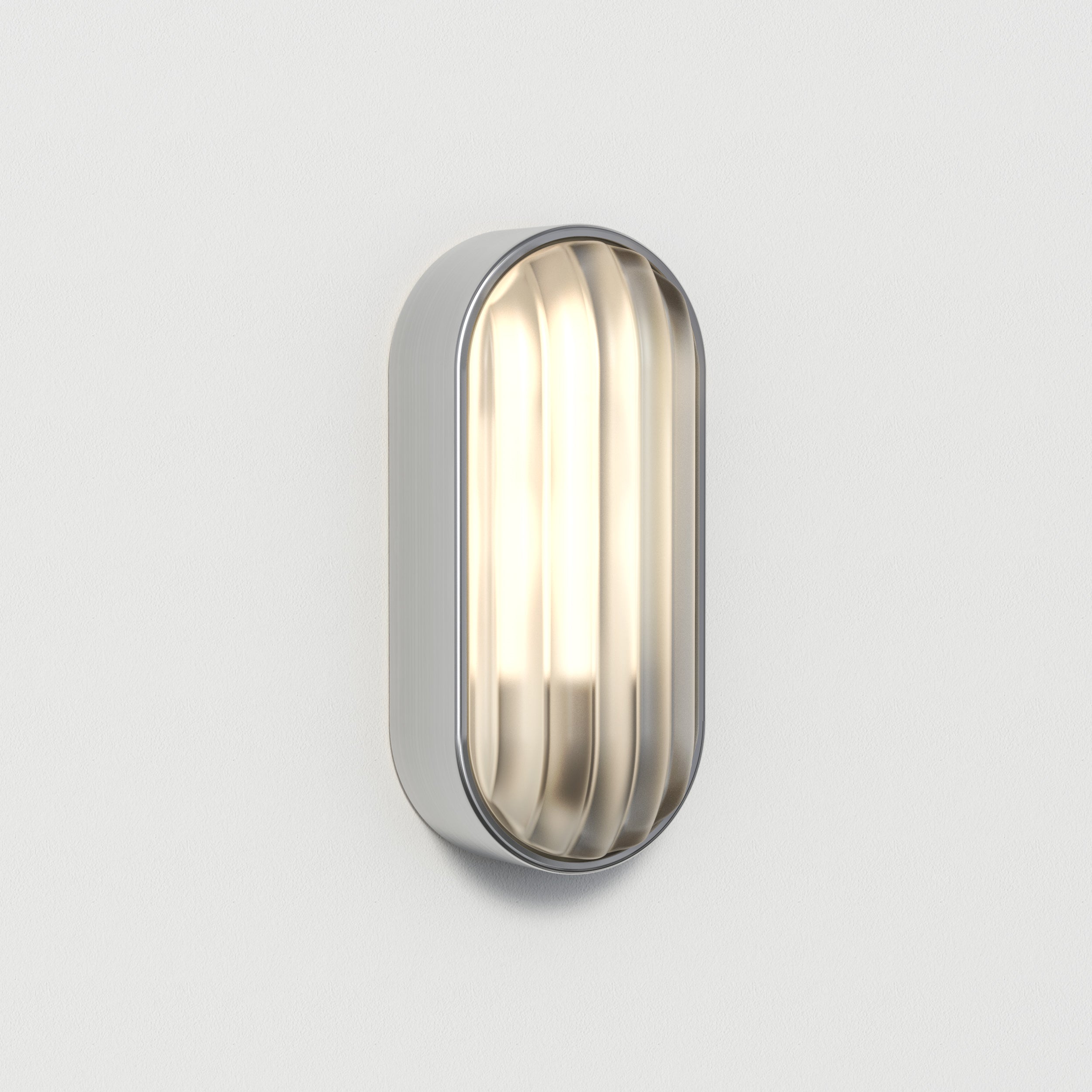 Montreal Round/Oval Outdoor Wall Light in Brushed Stainless Steel E27 IP44