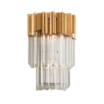 Charisma 2Lt Crystal Wall Sconce - Gold Leaf