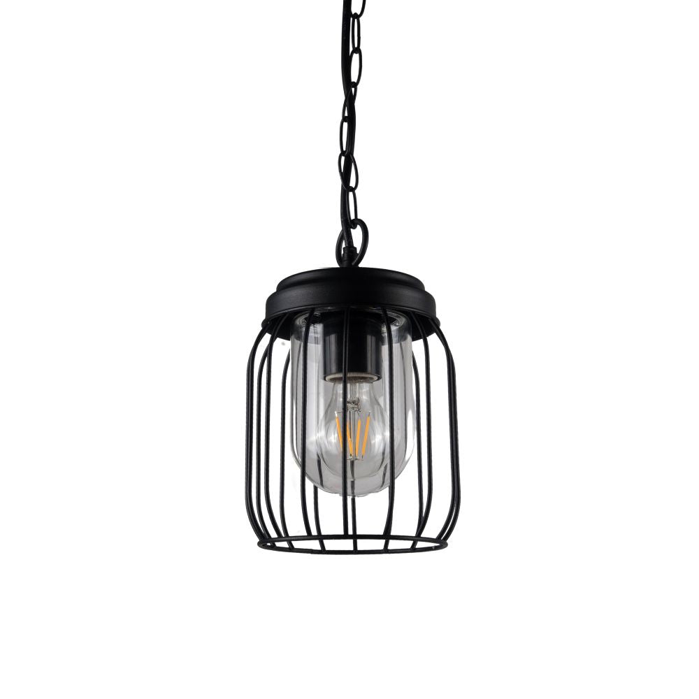 Finch IP44 Black Cage Hanging Pendant Light
