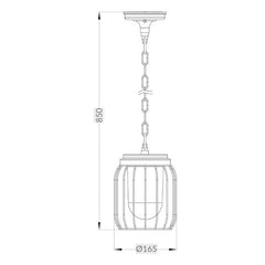 Finch IP44 Black Cage Hanging Pendant Light