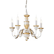 Firenze Centre Ceiling Light 5/8Lt - White/Gold Finish - Cusack Lighting