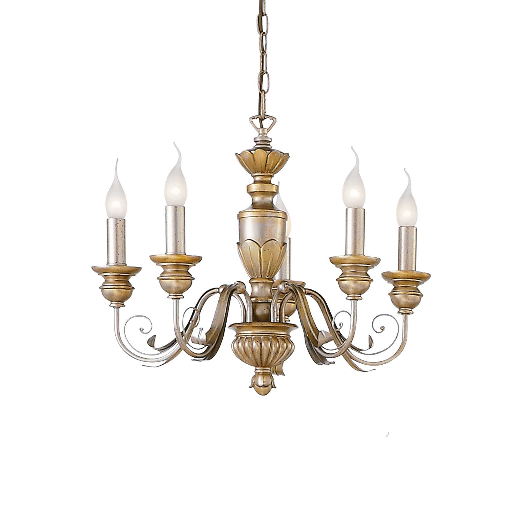 Firenze Centre Ceiling Light 5/8Lt - White/Gold Finish - Cusack Lighting