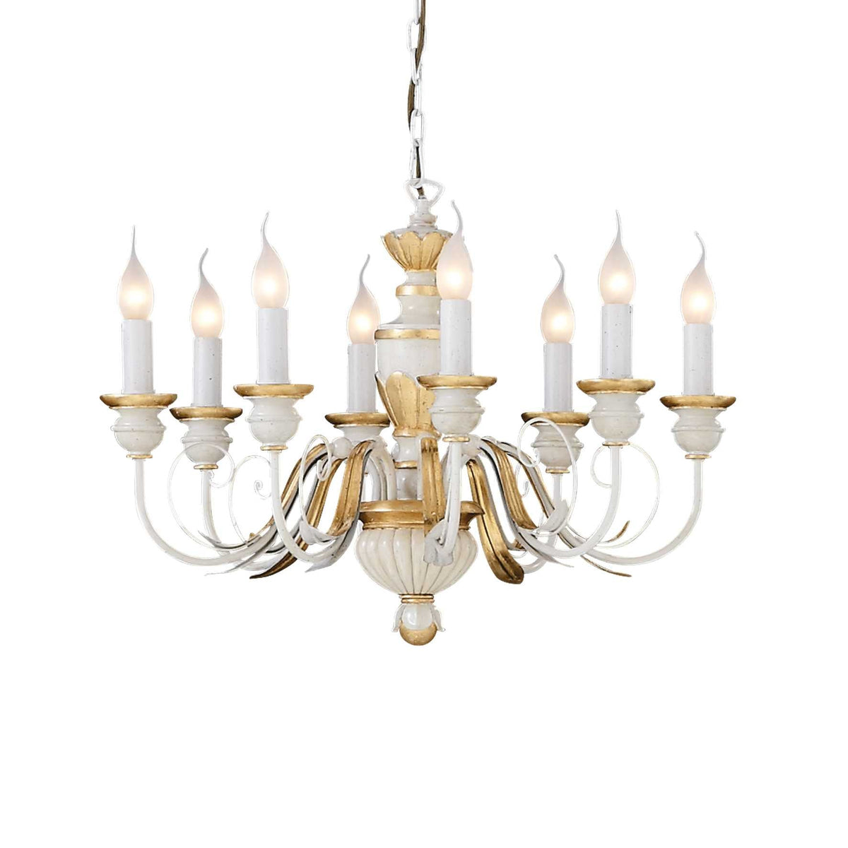 Firenze Centre Ceiling Light 5/8Lt - White/Gold Finish - Cusack Lighting