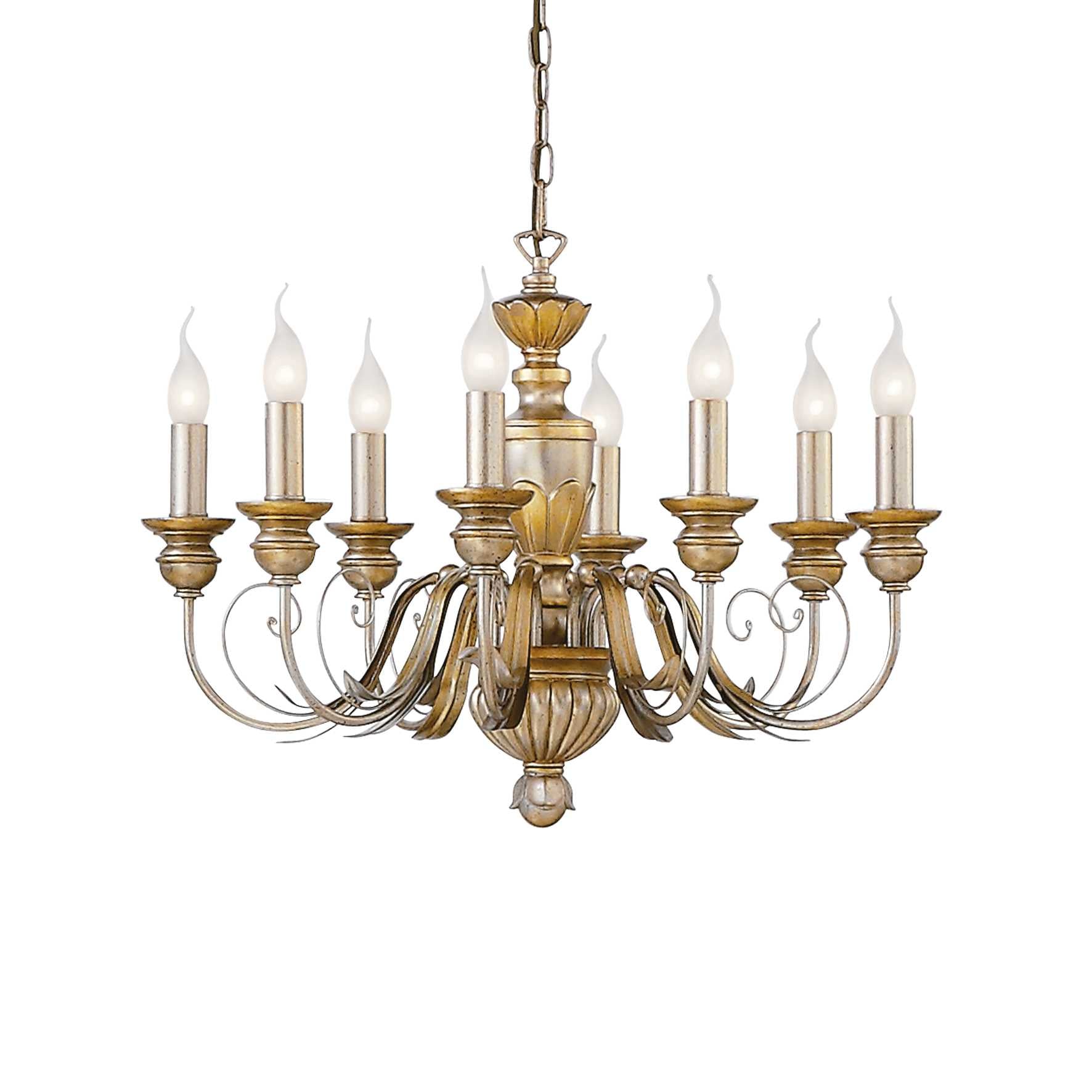 Firenze Centre Ceiling Light 5/8Lt - White/Gold Finish - Cusack Lighting