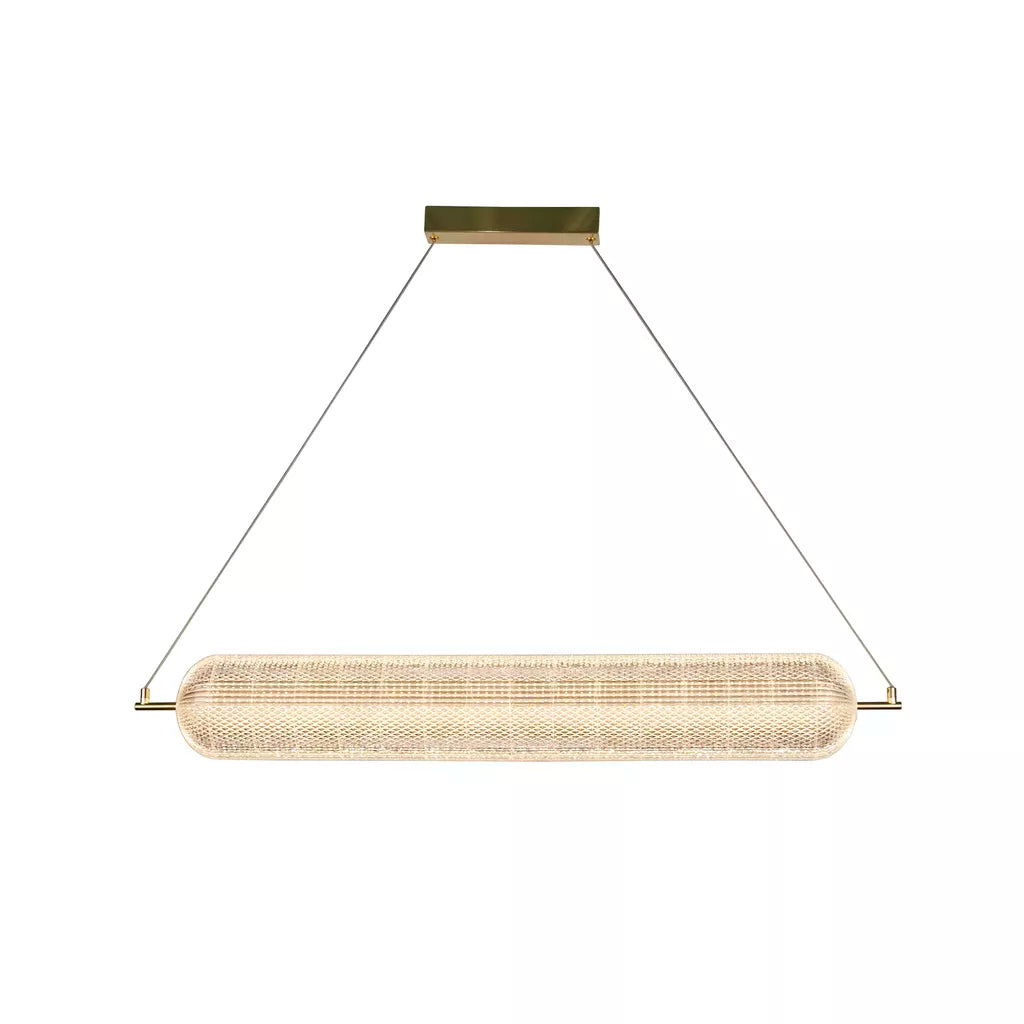 Capsule LED Convertible Pendant- Satin Brass Metal and Acryl
