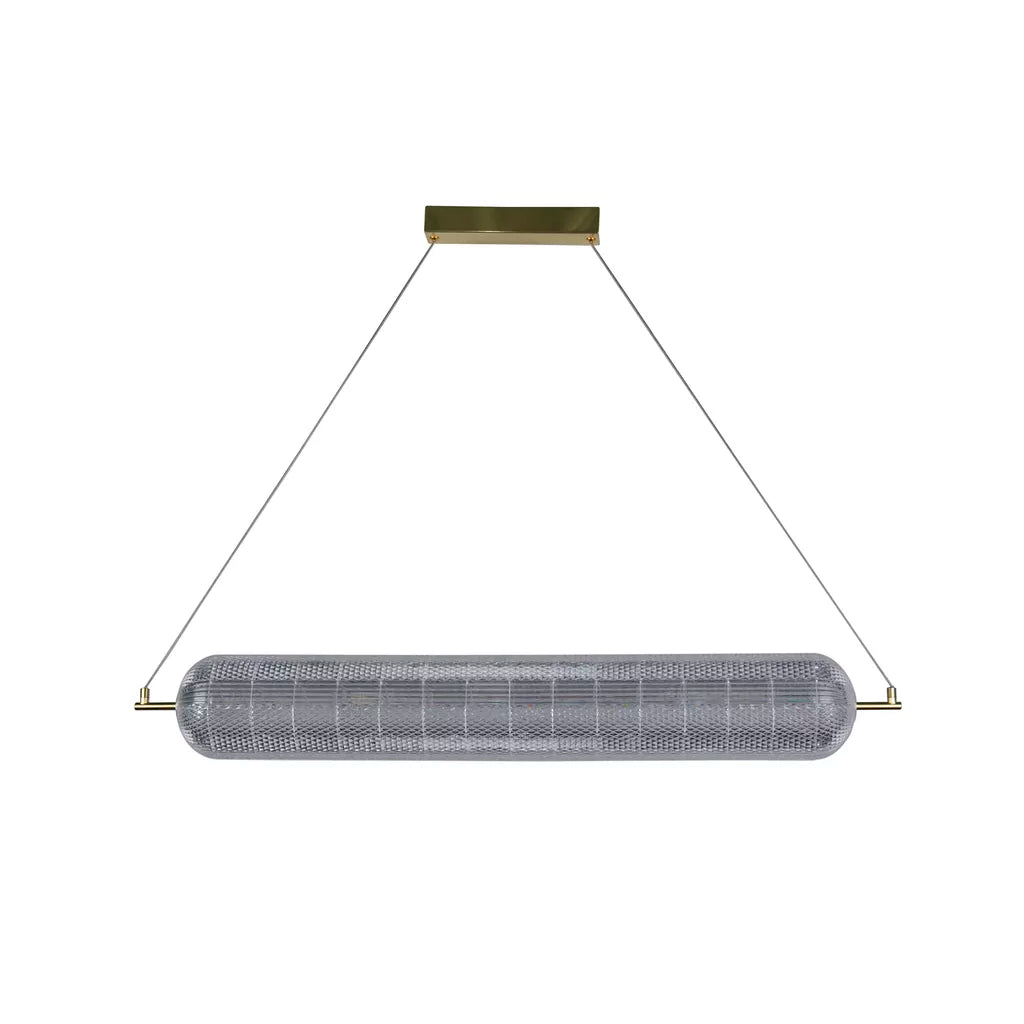 Capsule LED Convertible Pendant- Satin Brass Metal and Acryl