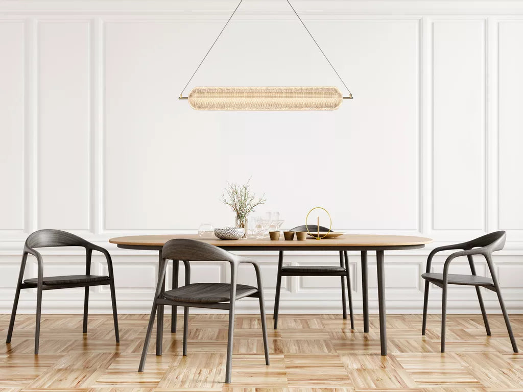 Capsule LED Convertible Pendant- Satin Brass Metal and Acryl