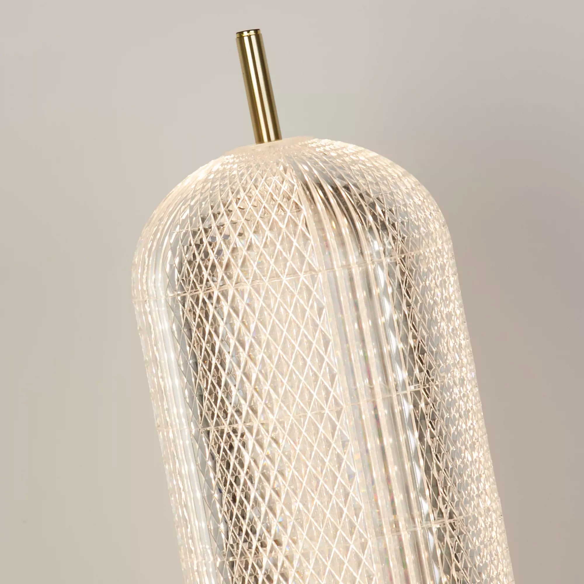 Capsule LED Table Lamp- Satin Brass Metal and Acrylic Shade
