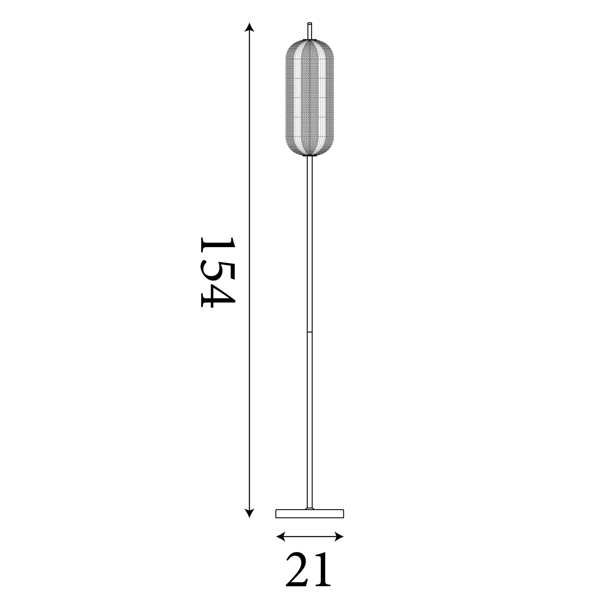 Capsule LED Floor Lamp- Satin Brass Metal and Acrylic Shade