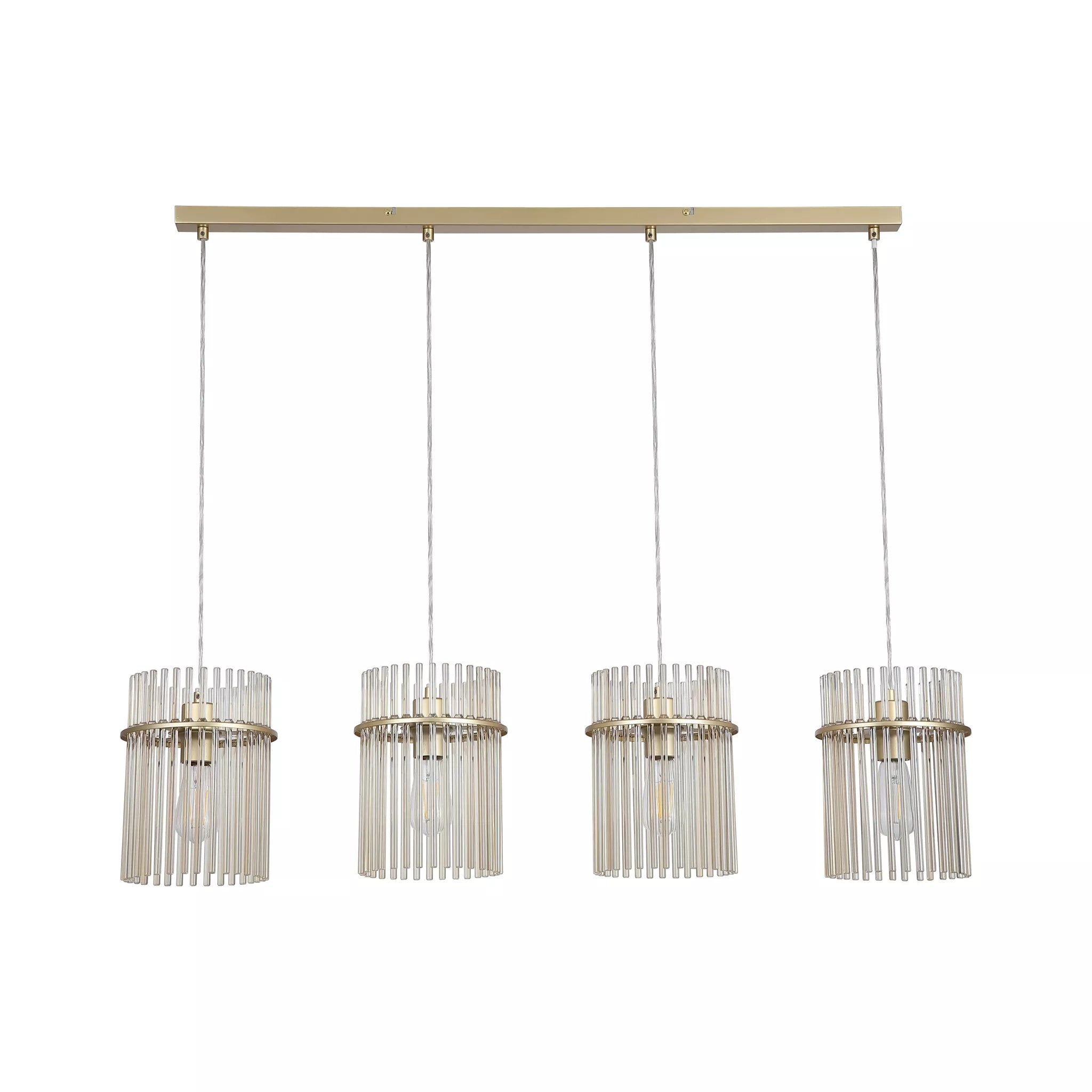Swizzle 4Lt Bar Pendant- Matt Black/ Gold