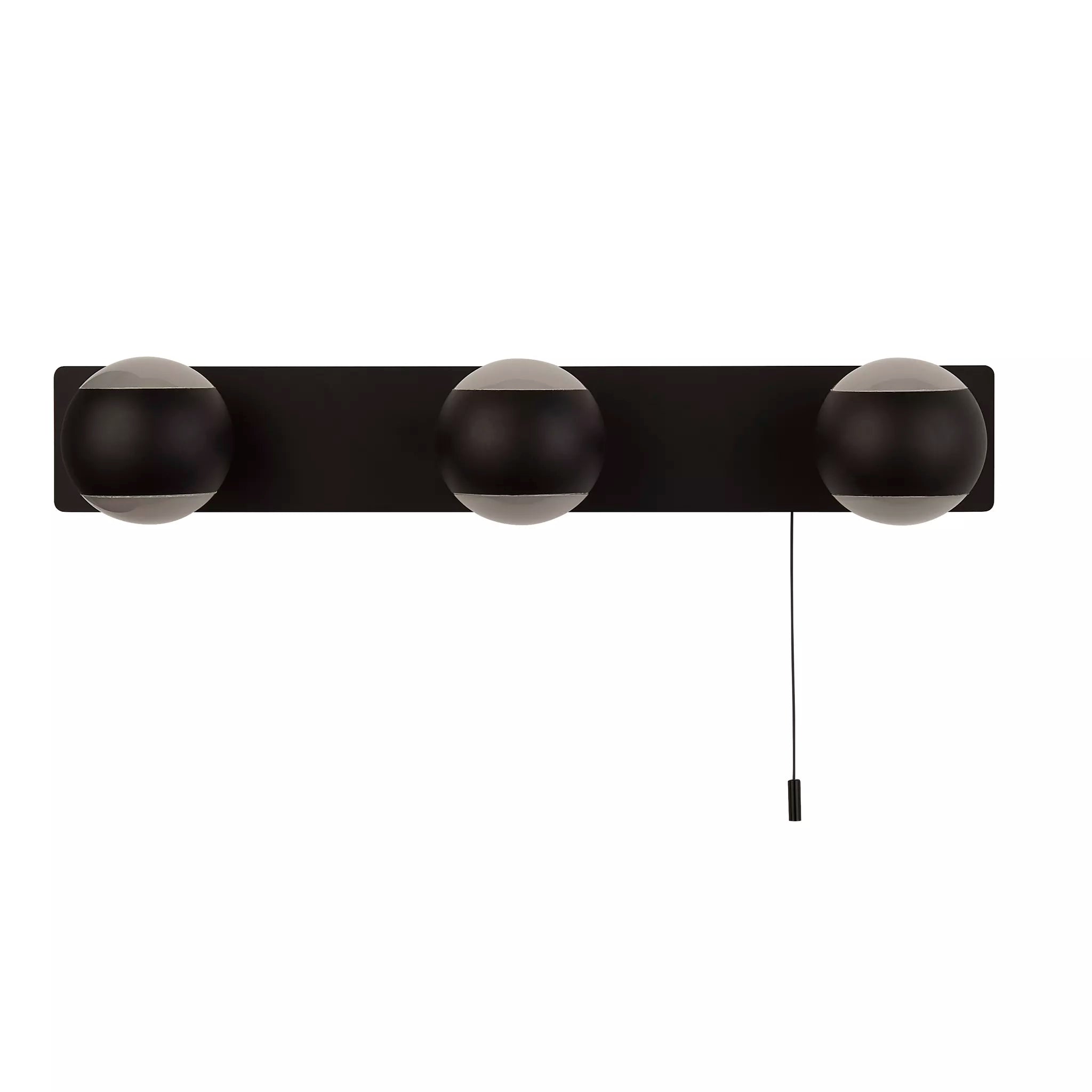 Flare 3Lt Wall Light - Black Metal & Opal Glass