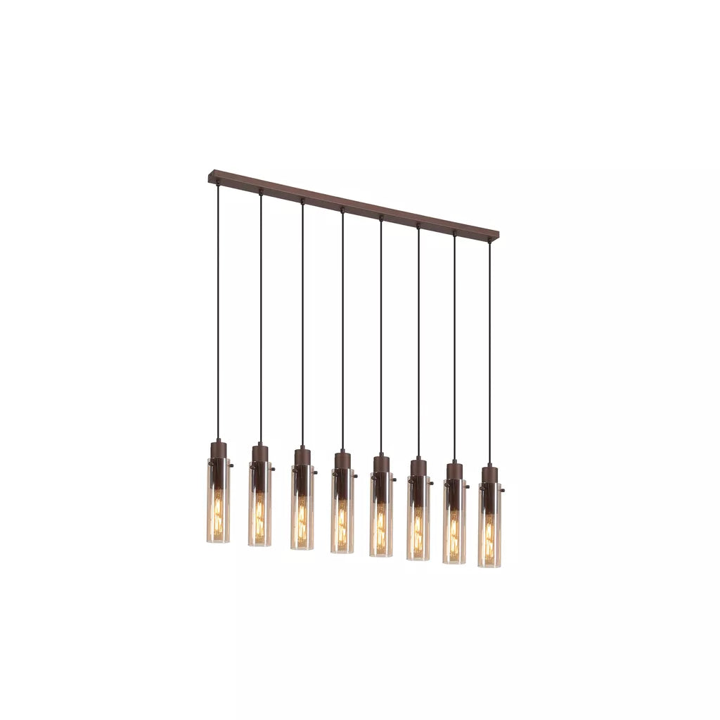 Sweden II 5Lt/8Lt Bar Pendant - Mocha Metal & Amber Glass