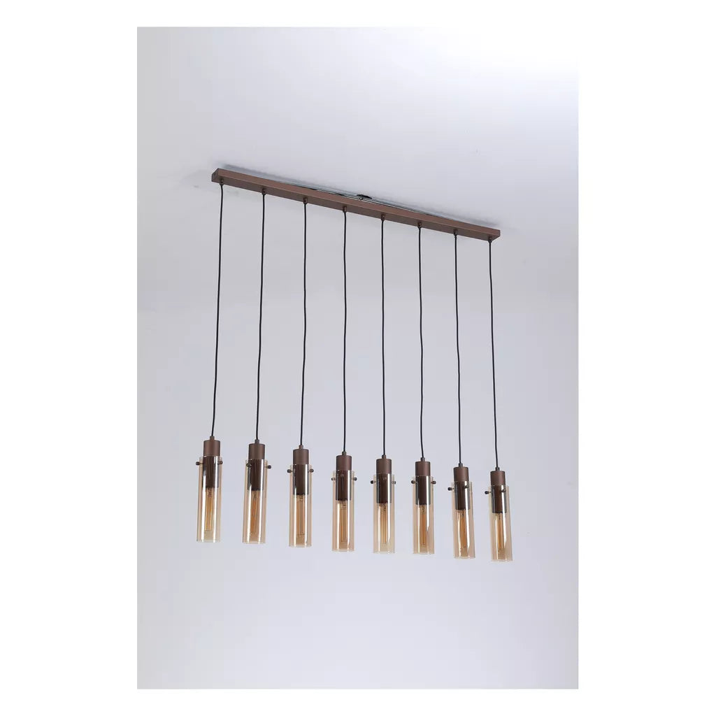 Sweden II 5Lt/8Lt Bar Pendant - Mocha Metal & Amber Glass