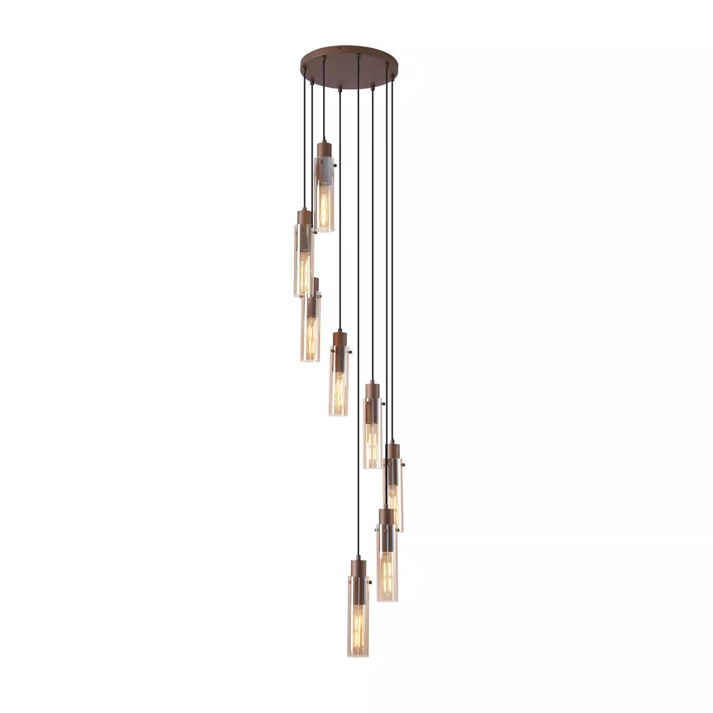 Sweden II 8Lt Multi Drop - Mocha Metal & Amber Glass