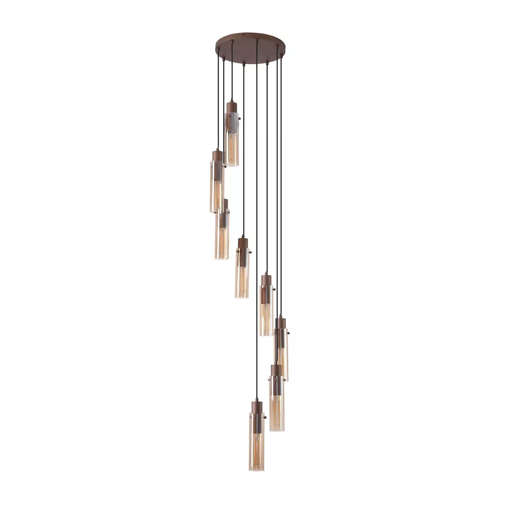 Sweden II 8Lt Multi Drop - Mocha Metal & Amber Glass