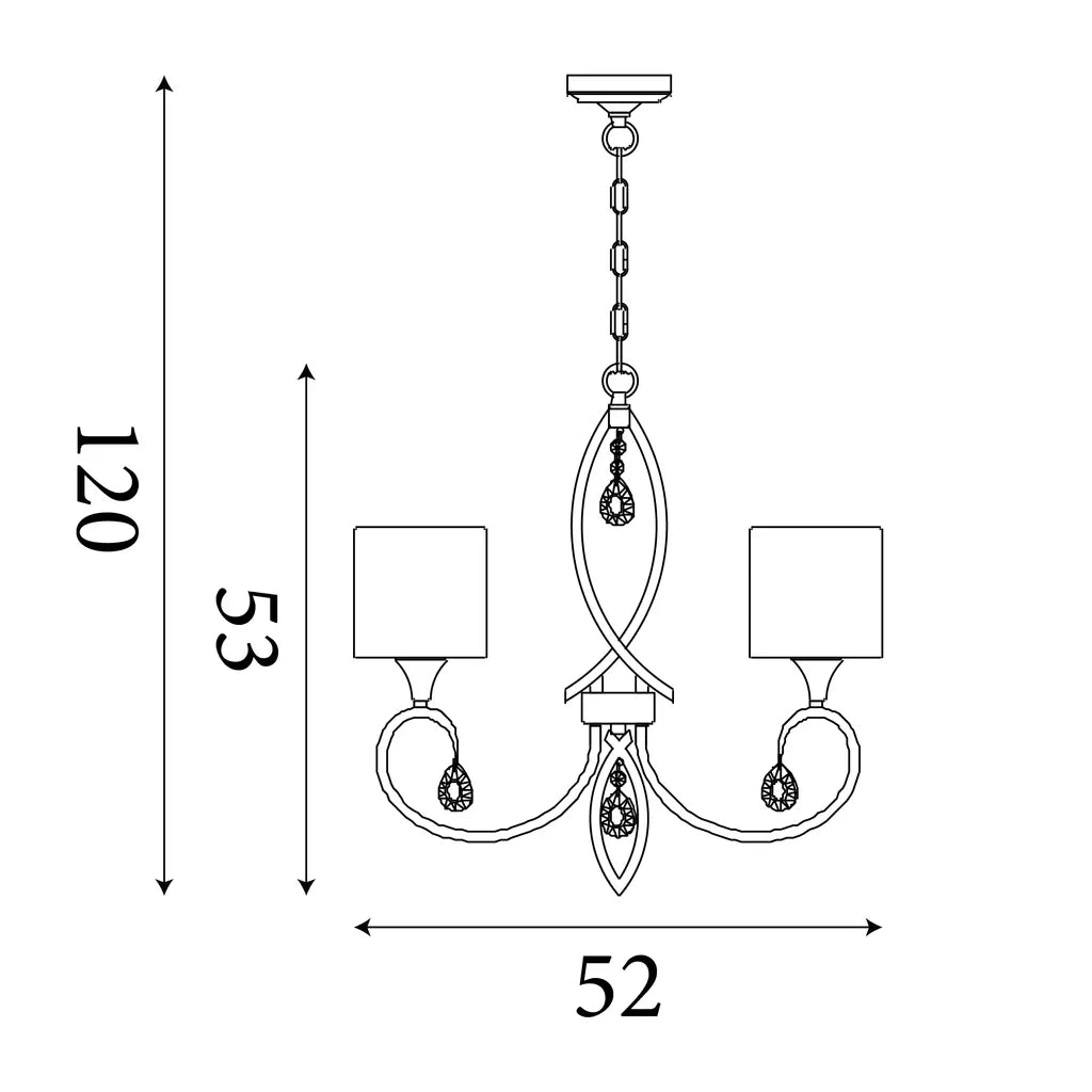Alberto 5Lt/ 8Lt Pendant - Antique Brass, Crystal & Linen Shade