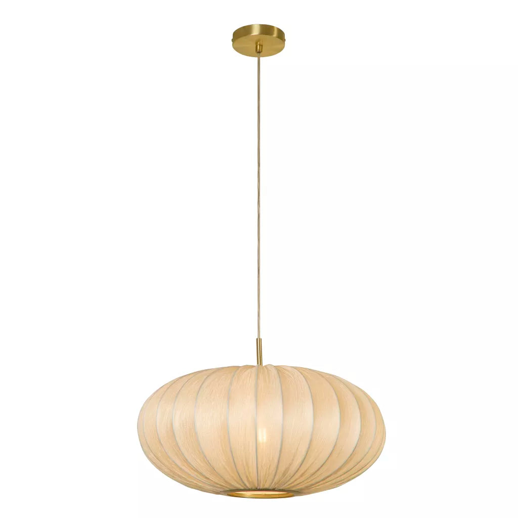 Bonnie 1Lt Pendant-  Satin Brass Metal & Ivory Satin Shade