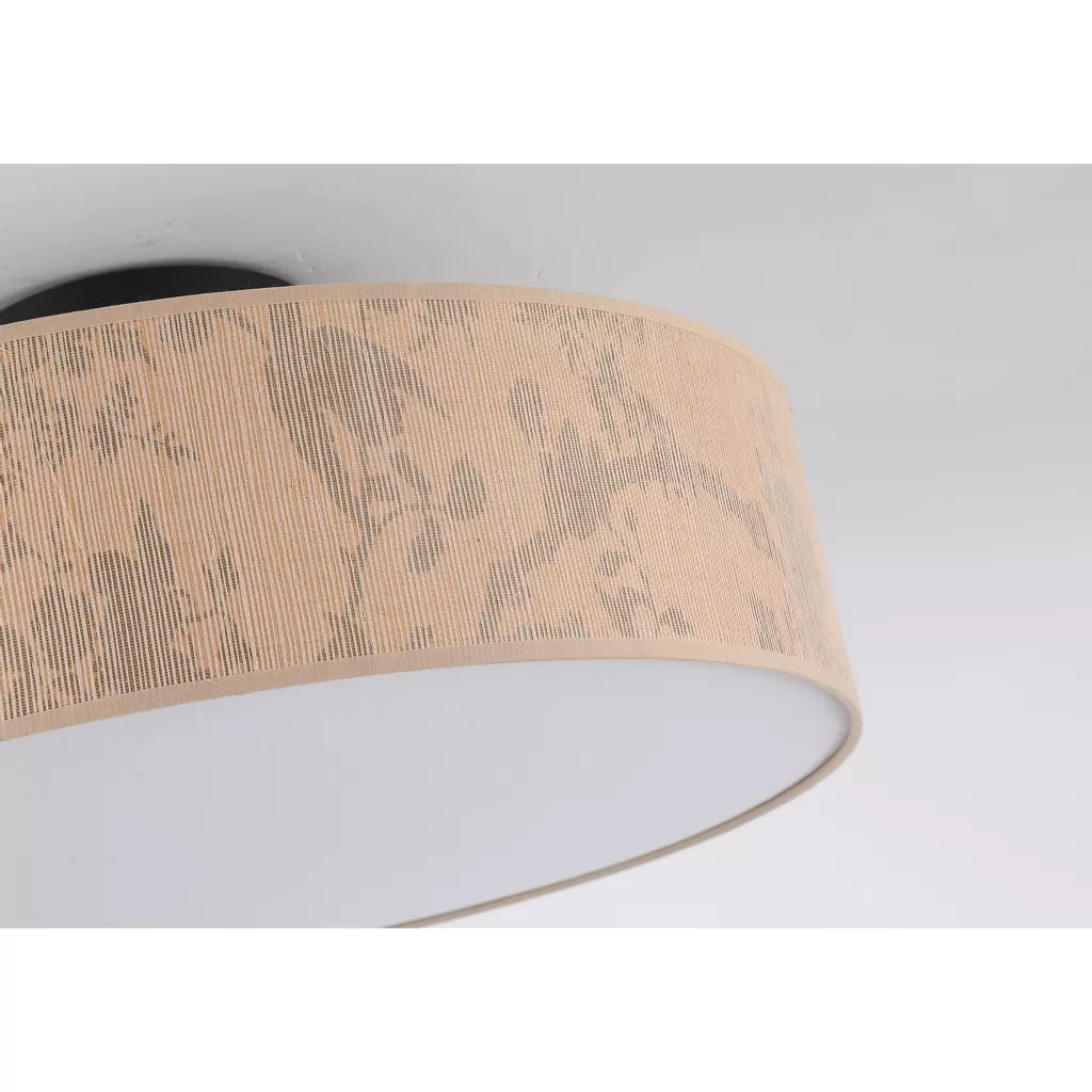 Isla 3Lt Flush-  Recycled Paper Shade and Black Metal