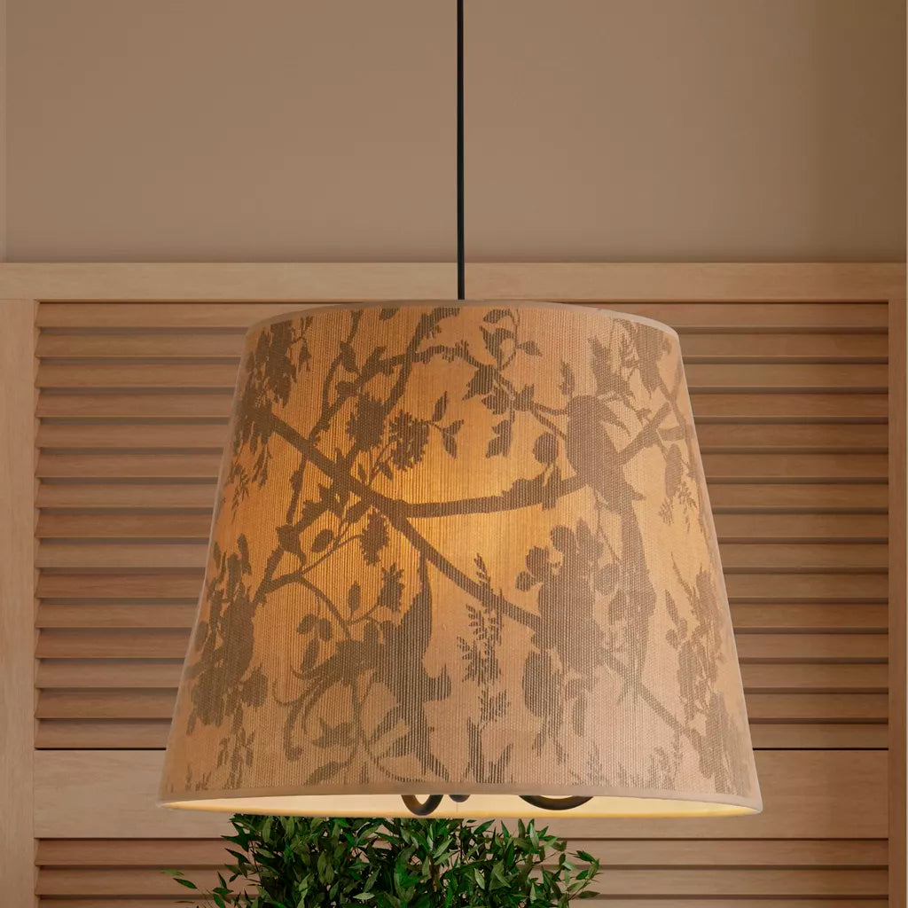Isla 3Lt Pendant-  Recycled Paper Shade and Black Metal