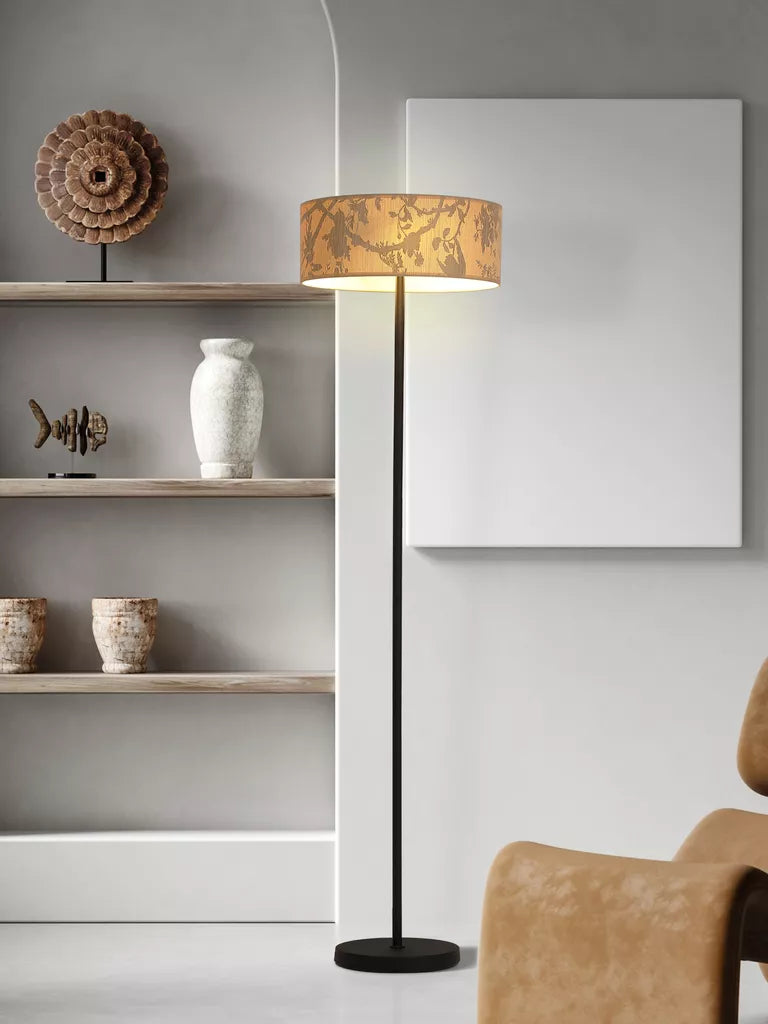 Isla 3Lt Floor Lamp- Recycled Paper Shade and Black Metal