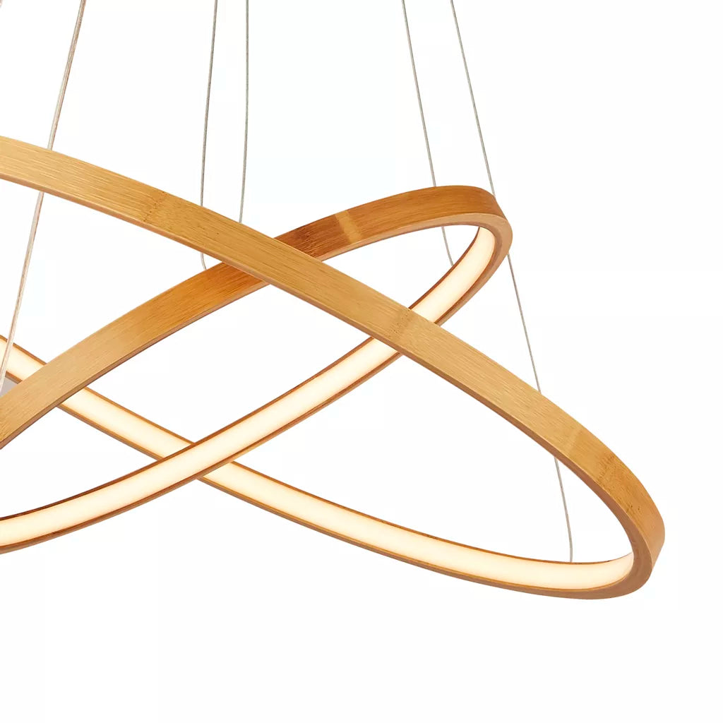Eternity 2/3 ring  Pendant - Natural Bamboo & Gold Metal