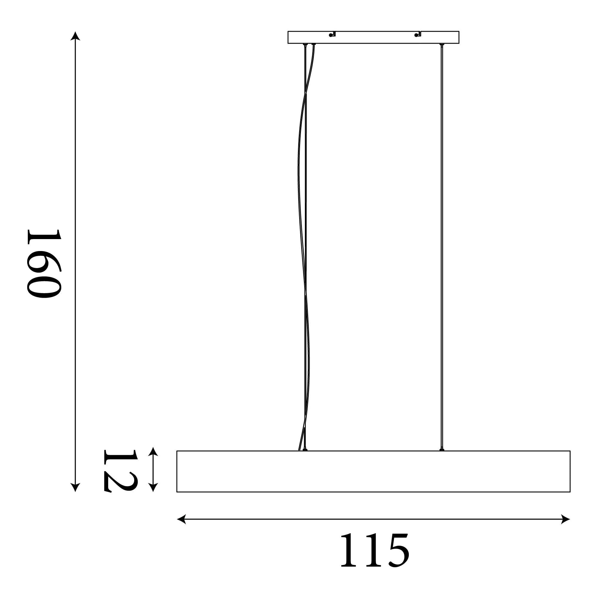Ash LED Bar Ceiling Pendant - Wood