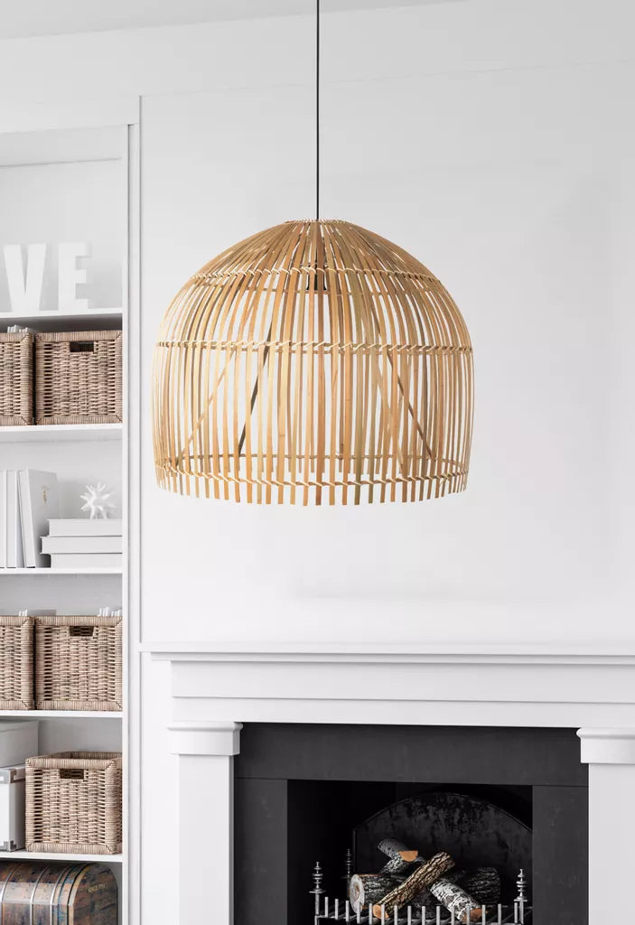Bali Round Pendant - Bamboo
