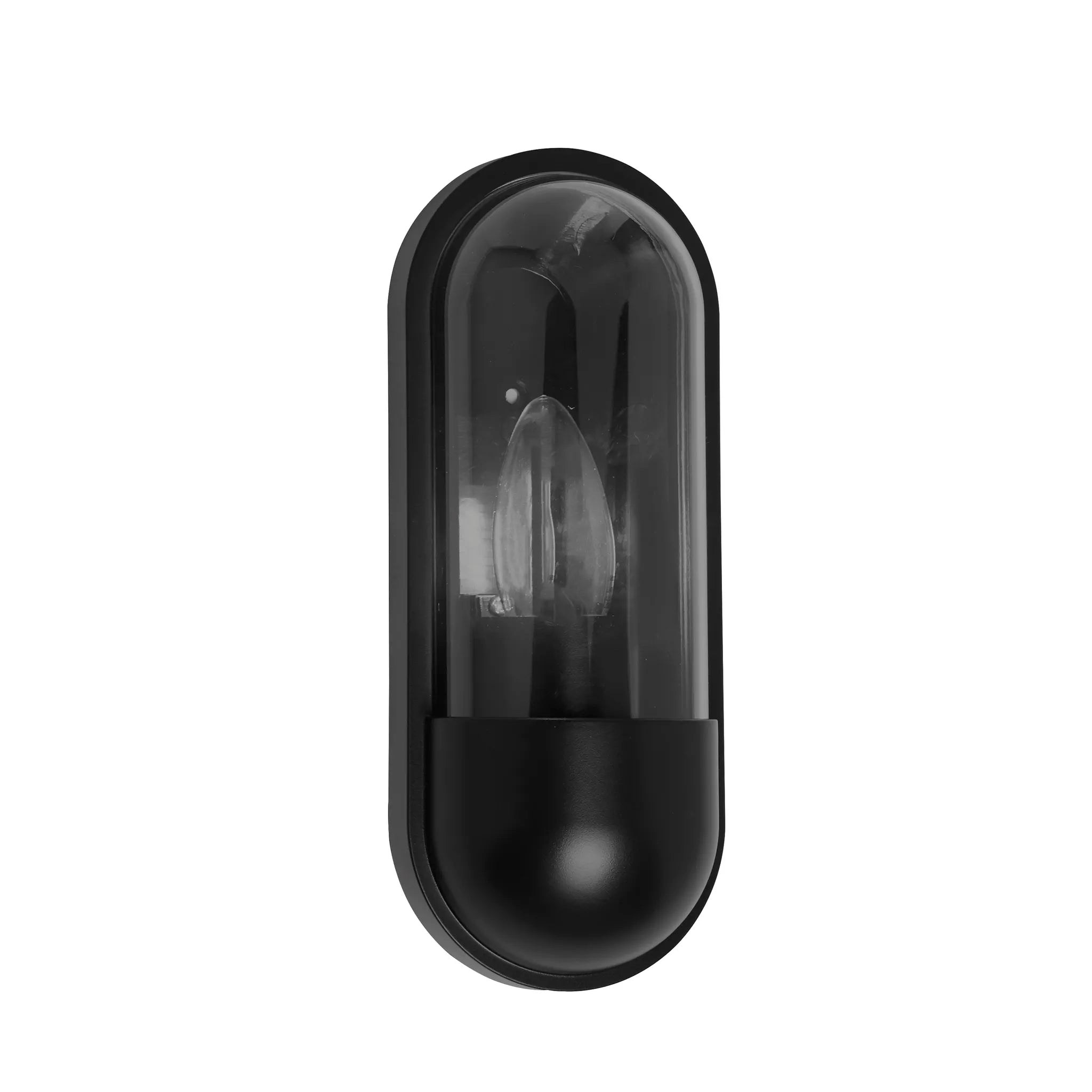 x Capsule Outdoor Wall Light - Black & Clear Polycarbonate