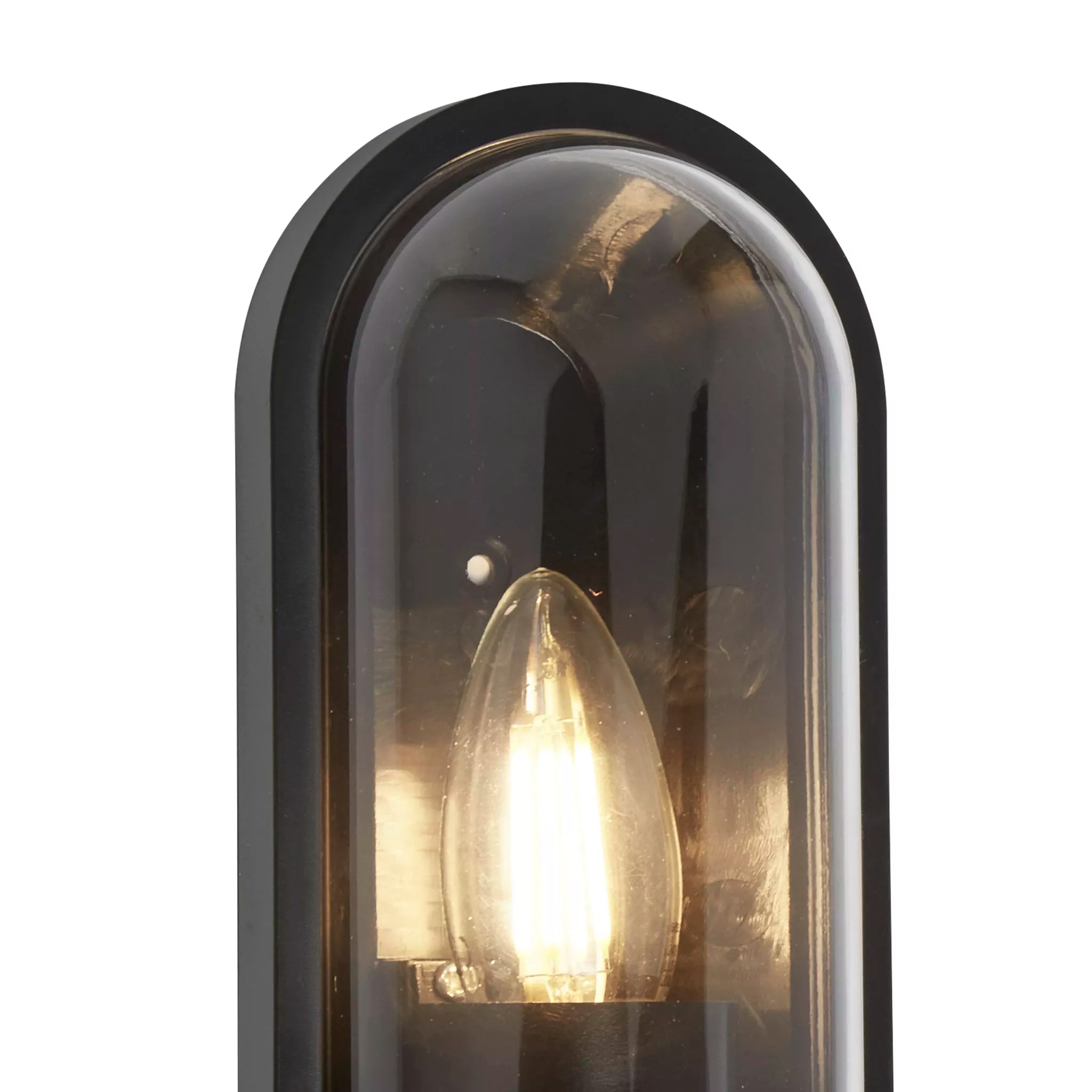 x Capsule Outdoor Wall Light - Black & Clear Polycarbonate