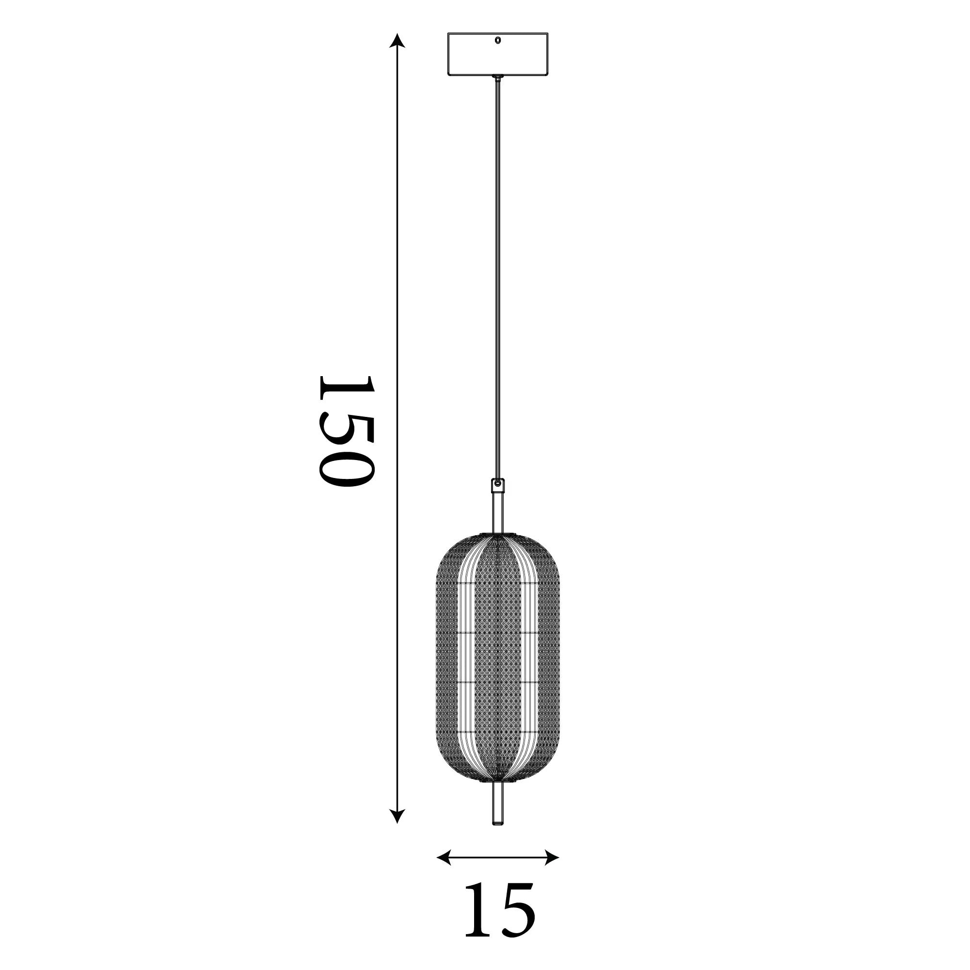 Capsule LED Pendant- Satin Brass Metal and Acrylic Shade