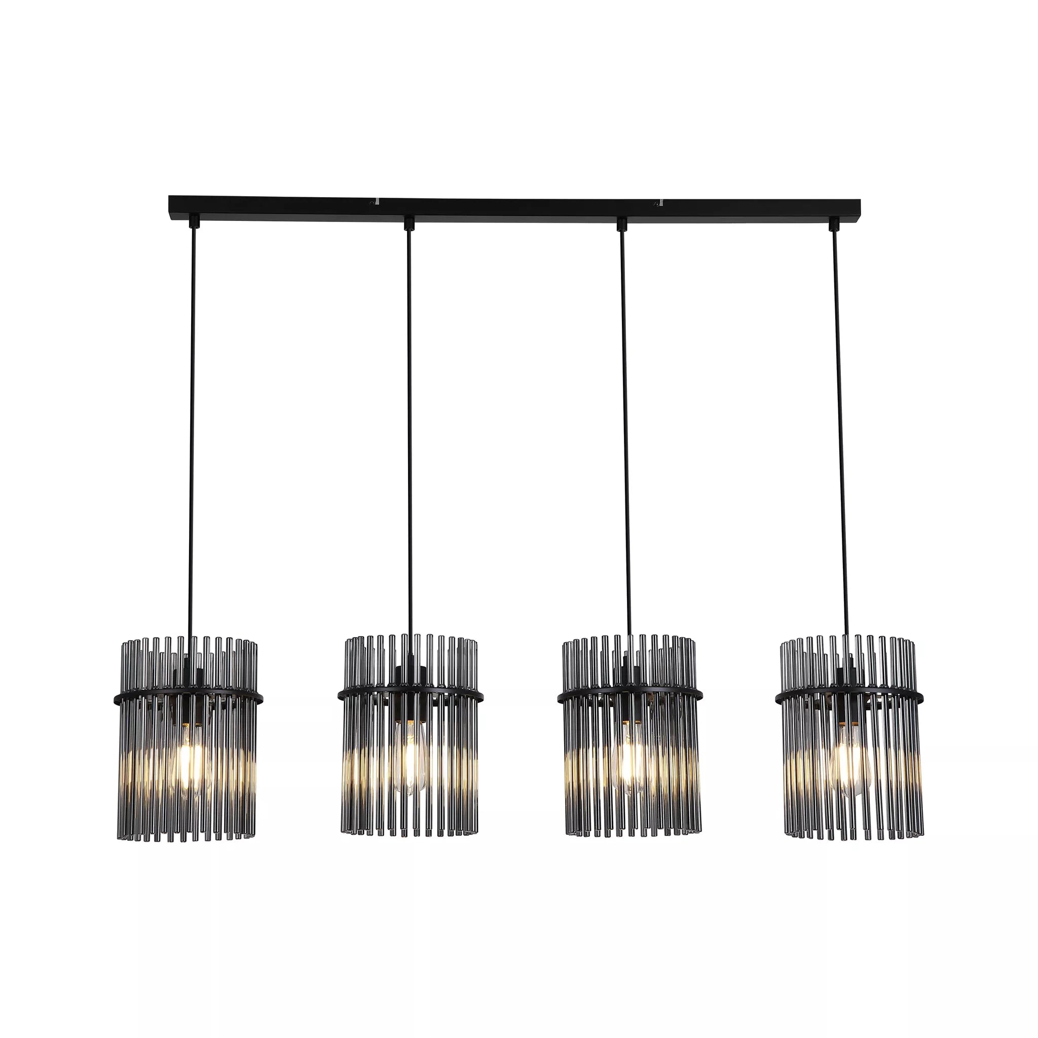 Swizzle 4Lt Bar Pendant- Matt Black/ Gold