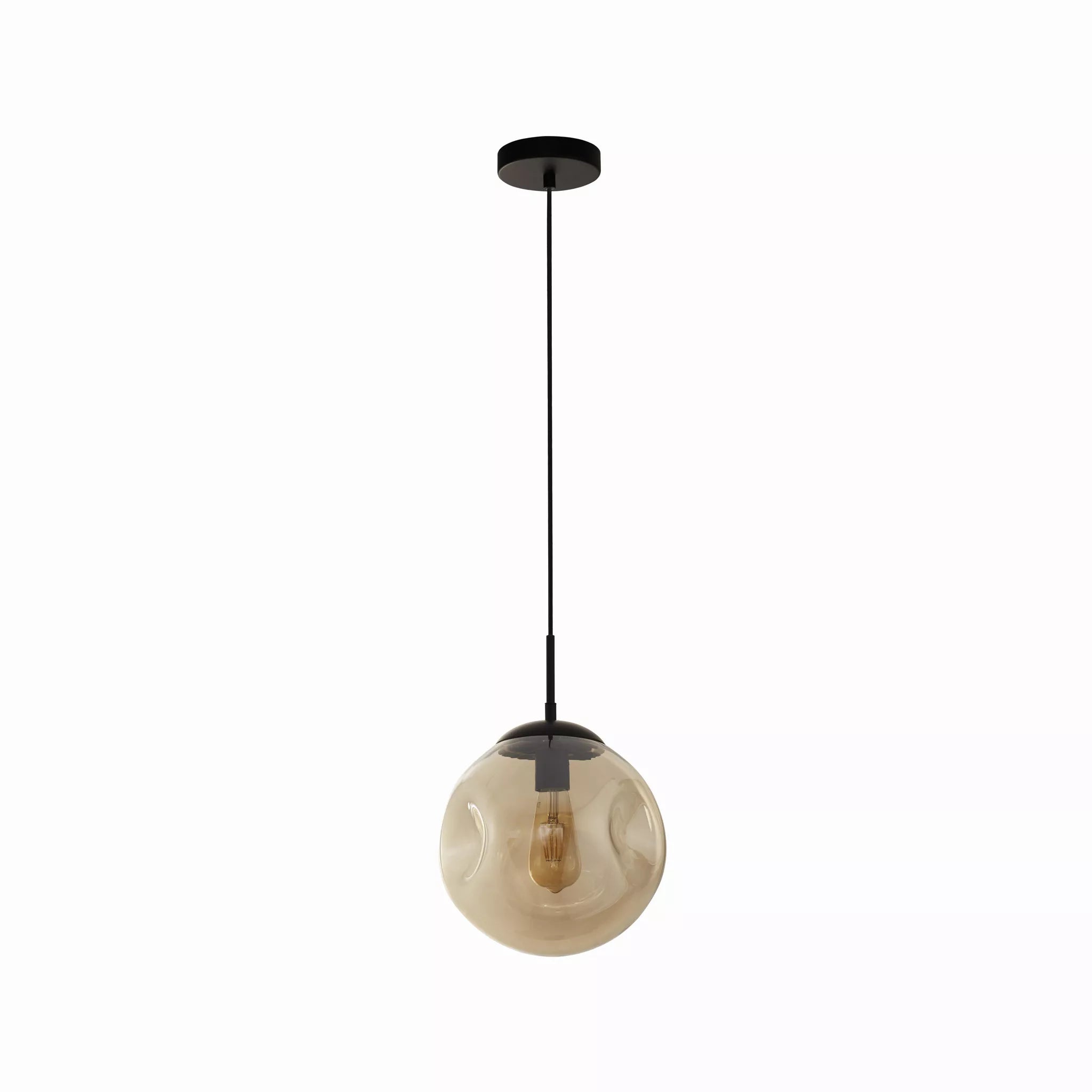 Punch Pendant - Black Metal & Champagne Punched Glass
