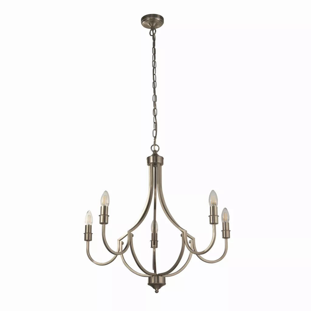 Lodge 5lt/ 8Lt Pendant - Satin Silver/ Black Finish