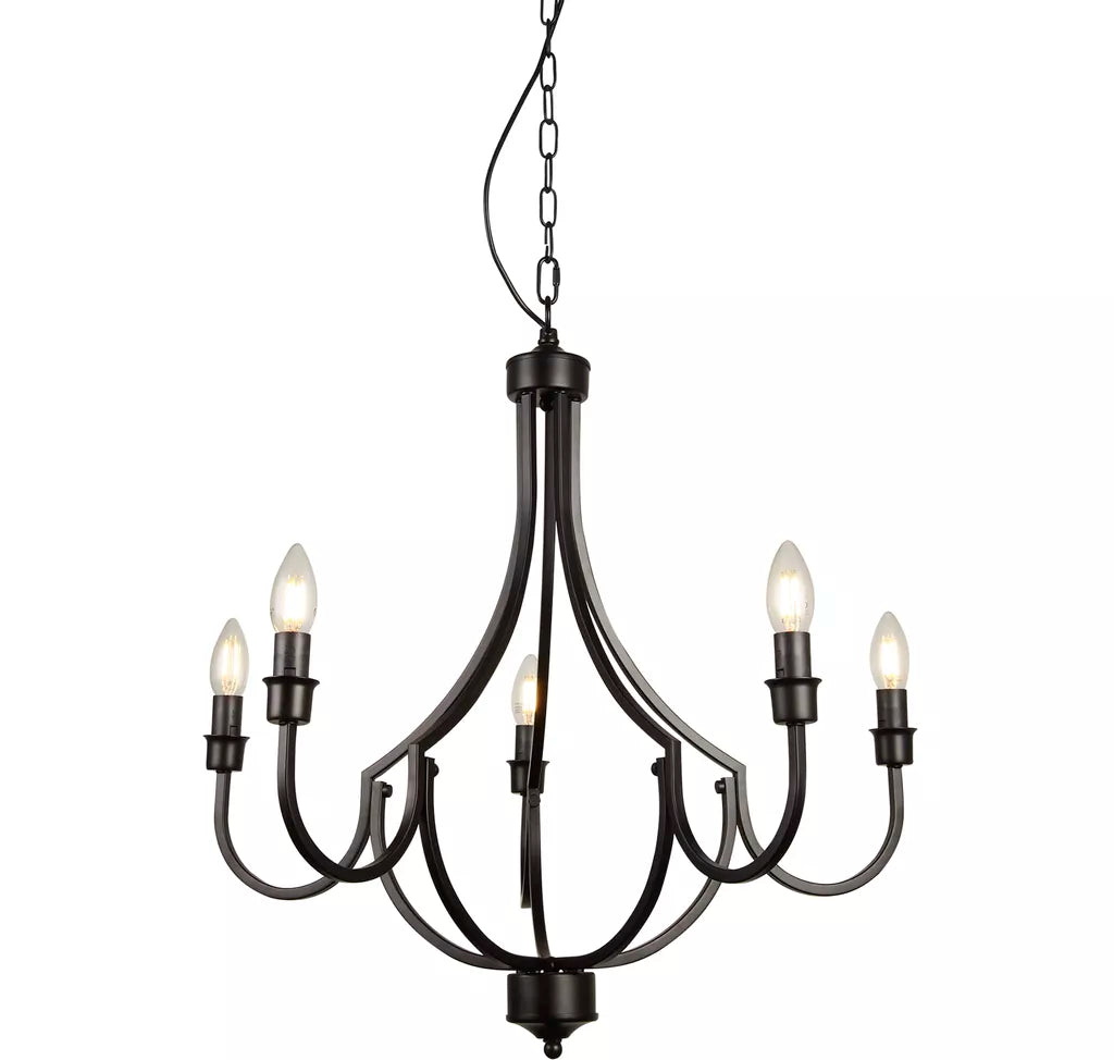 Lodge 5lt/ 8Lt Pendant - Satin Silver/ Black Finish
