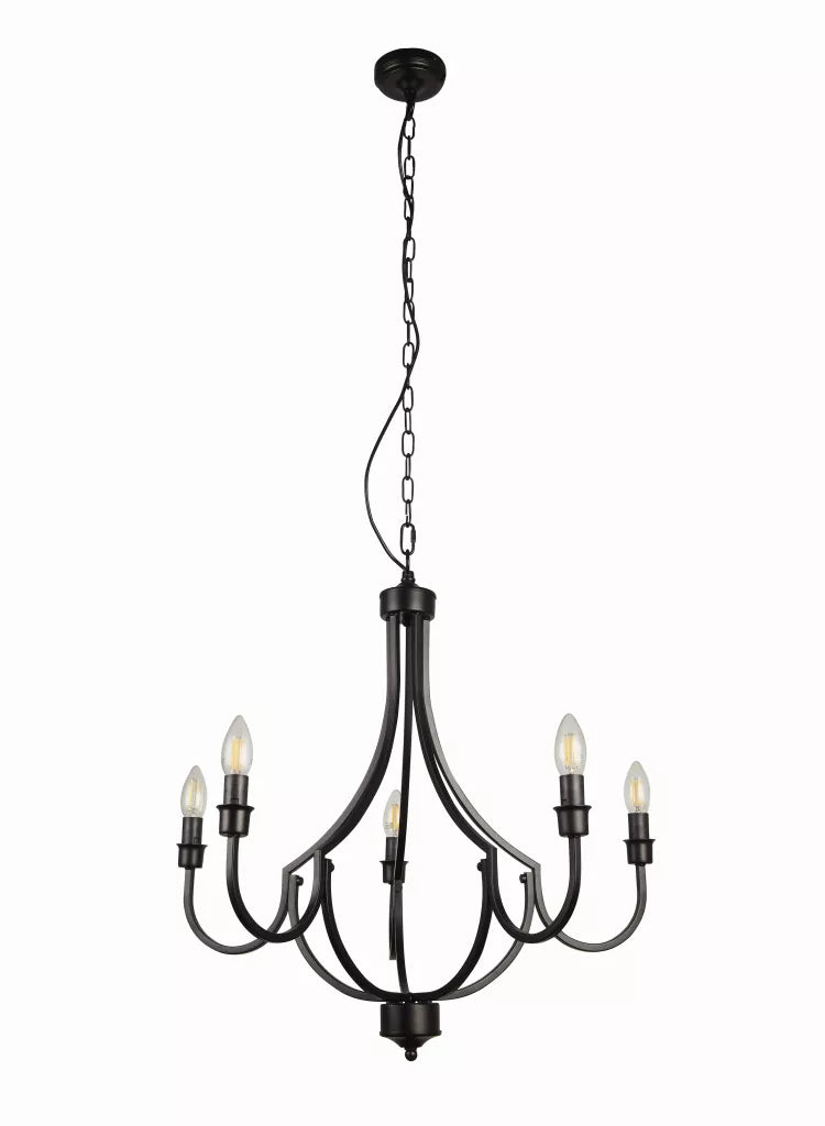 Lodge 5lt/ 8Lt Pendant - Satin Silver/ Black Finish