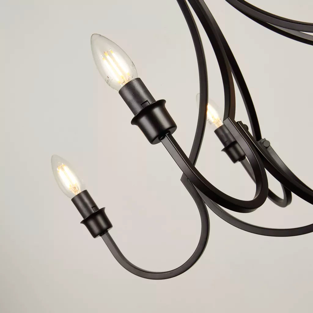 Lodge 5lt/ 8Lt Pendant - Satin Silver/ Black Finish