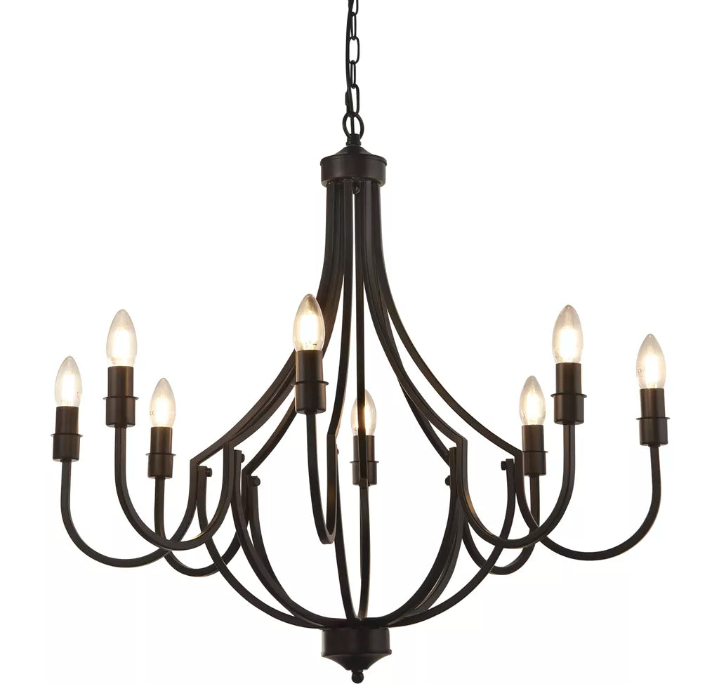 Lodge 5lt/ 8Lt Pendant - Satin Silver/ Black Finish