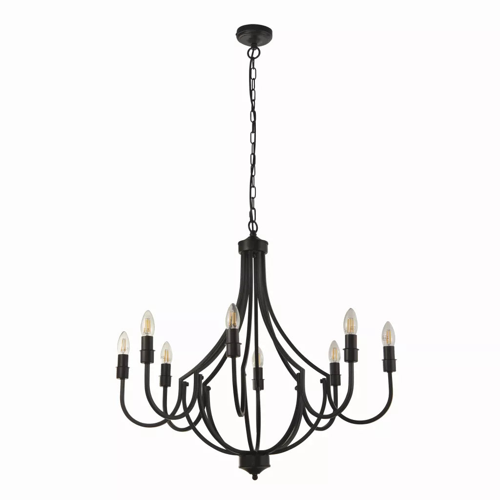 Lodge 5lt/ 8Lt Pendant - Satin Silver/ Black Finish