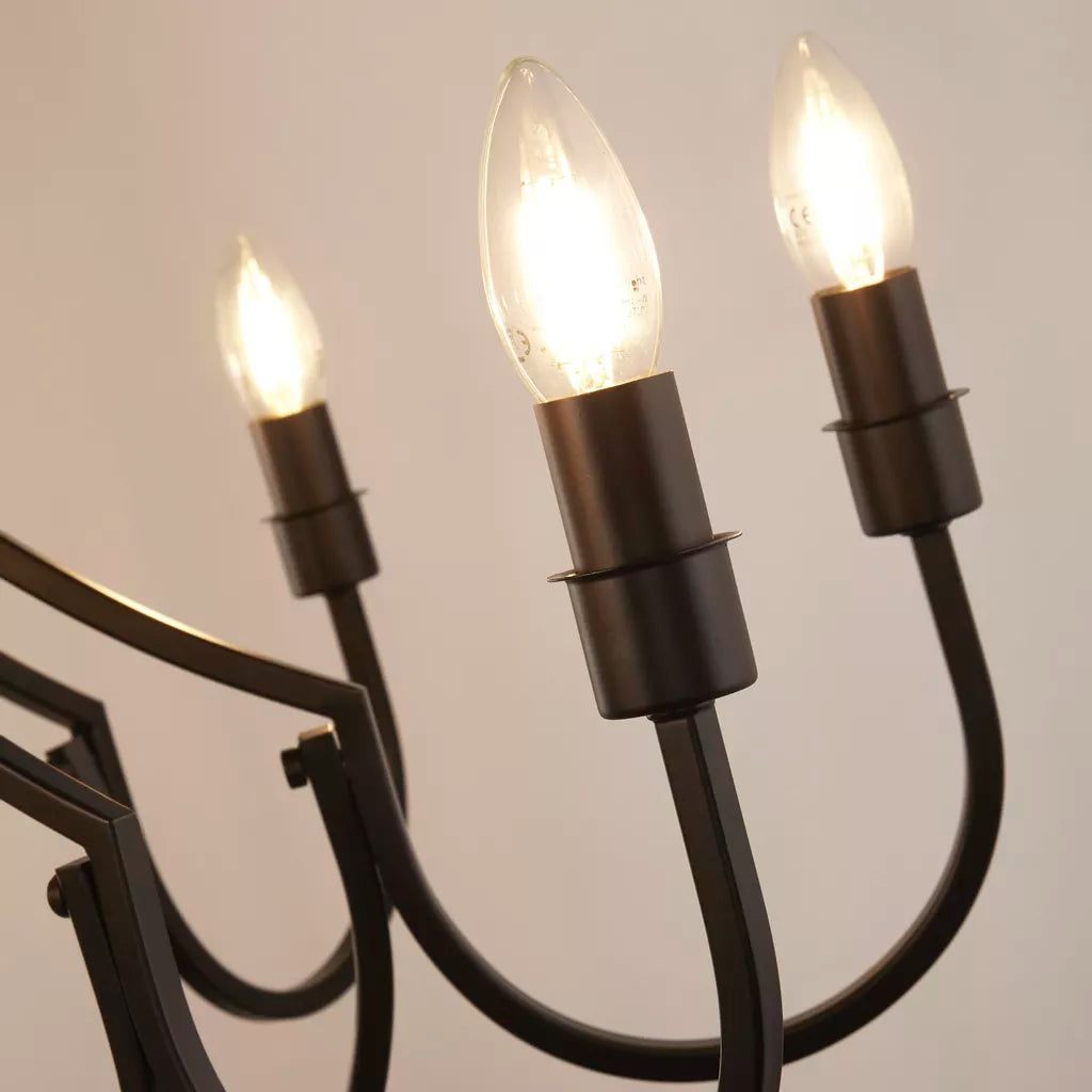 Lodge 5lt/ 8Lt Pendant - Satin Silver/ Black Finish
