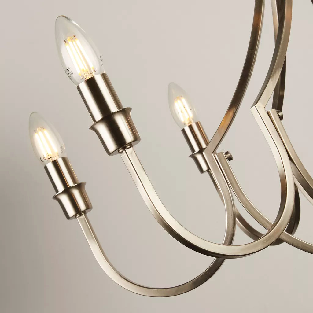 Lodge 5lt/ 8Lt Pendant - Satin Silver/ Black Finish