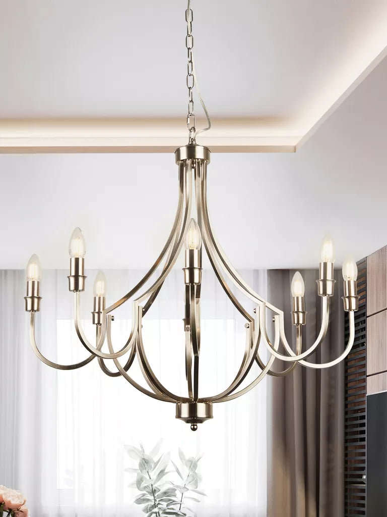 Lodge 5lt/ 8Lt Pendant - Satin Silver/ Black Finish