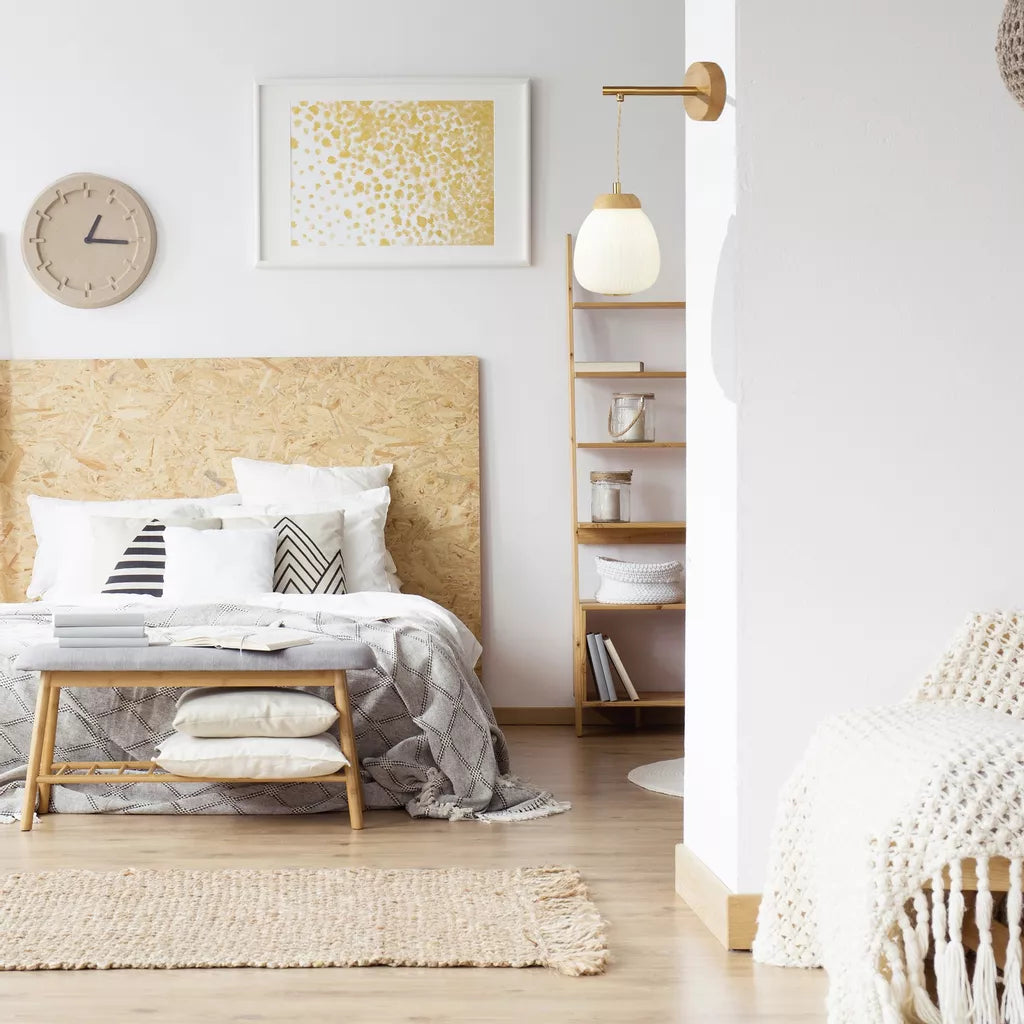 Ella Wall light - Brass Metal, Wood & Opal Ribbed Glass