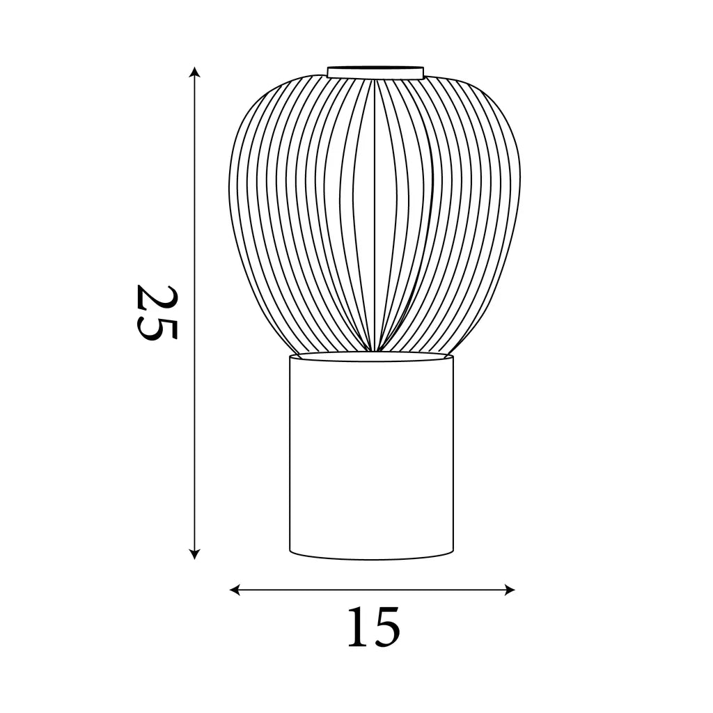 Ella Table Lamp - Wood & Opal Ribbed Glass