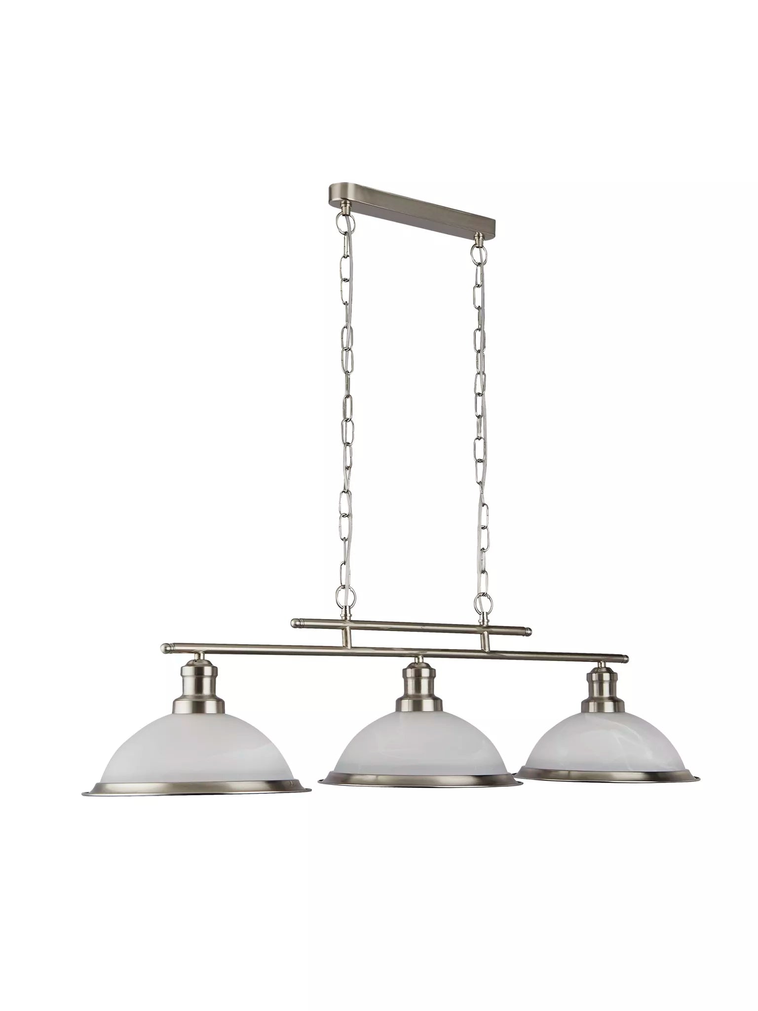 Bistro 2/3Lt Bar Pendant - Antique Brass/Chrome & Acid Glass