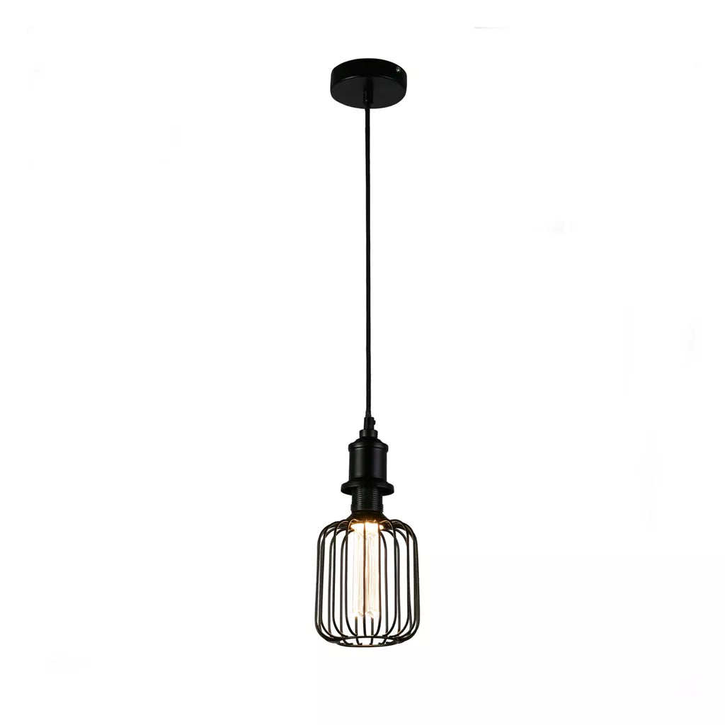 E27 LED Drum Lamp- Black/ Gold Finishes