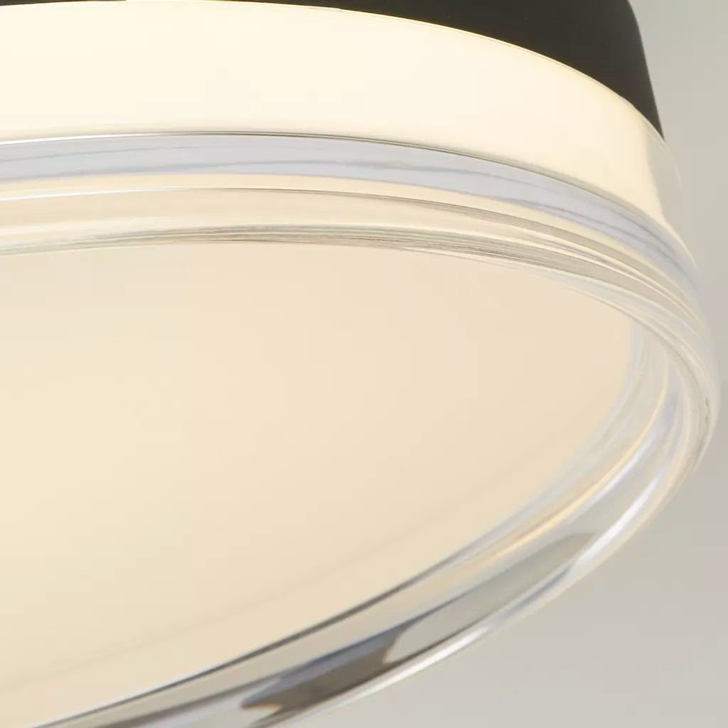 Cyprus LED Flush Light- Gold/ Black Metal and Clear Acrylic
